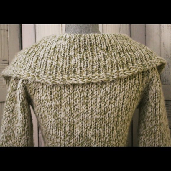 Free People Knit Green Shift Sweater Pick-a-boo Belly - Picture 10 of 12